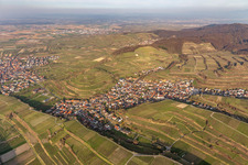 Aerial photograpy of Kiechlinsbergen in Endingen am Kaiserstuhl in the state Baden-Wuerttemberg, Germany