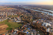 Aerial view of Burkheimer Landstr in Breisach am Rhein in the state Baden-Wuerttemberg, Germany
