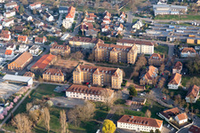 Town View of the streets and houses of the residential areas in Breisach am Rhein in the state Baden-Wurttemberg, Germany