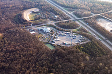 Bremgarten shooting range and rest area in Hartheim am Rhein in the state Baden-Wuerttemberg, Germany