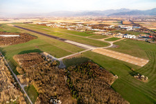 Runway with tarmac terrain of airfield Bremgarten in the district Tunsel in Eschbach in the state Baden-Wurttemberg