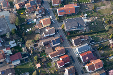 Drone recording of Waldstr in Kandel in the state Rhineland-Palatinate, Germany