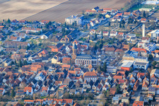 St. George's Church, Ludwig Riedinger Elementary School and Town Hall in Kandel in the state Rhineland-Palatinate, Germany