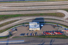 Aerial photograpy of Daimler Truck EVZ test track in Wörth am Rhein in the state Rhineland-Palatinate, Germany