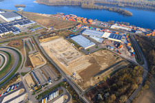 Aerial photograpy of Development of Tyco's new site in Wörth am Rhein in the state Rhineland-Palatinate, Germany