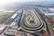 Test track for lorrys of Daimler in Woerth am Rhein in the state Rhineland-Palatinate, Germany