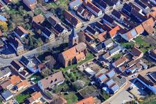 Aerial view of Simultaneous Church Rohrbach in Rohrbach in the state Rhineland-Palatinate, Germany