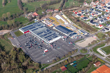 Aerial view of Fashion Park Röther in Rohrbach in the state Rhineland-Palatinate, Germany