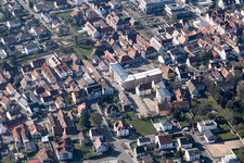 The historic monument of fomer print-shop Juist in Kandel in the state Rhineland-Palatinate, Germany