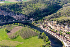 La Roque-Gageac in the state Dordogne, France out of the air