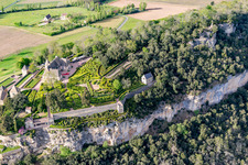 Oblique view of Gardens of Marqueyssac in Vézac in the state Dordogne, France