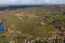 Aerial view of Citadel in Domme in the state Dordogne, France