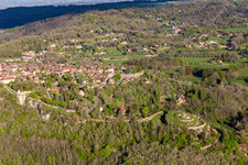 Aerial photograpy of Citadel in Domme in the state Dordogne, France