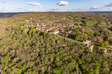 Citadel in Domme in the state Dordogne, France seen from above