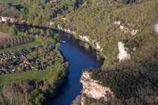 Camping Soleil-Plage on the Dordogne in Vitrac in the state Dordogne, France out of the air