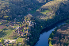 Aerial photograpy of Montfort in Vitrac in the state Dordogne, France