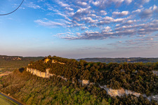 Aerial photograpy of Marqueyssac Gardens in Vézac in the state Dordogne, France