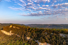 Oblique view of Marqueyssac Gardens in Vézac in the state Dordogne, France