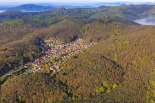 Aerial photograpy of From the north in Dörrenbach in the state Rhineland-Palatinate, Germany
