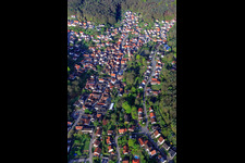 Village overview from the east in Dörrenbach in the state Rhineland-Palatinate, Germany