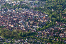 Wissembourg in the state Bas-Rhin, France seen from a drone