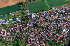 Aerial view of Bahnhofstr in Steinfeld in the state Rhineland-Palatinate, Germany