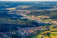 From the west in the district Möhringen in Tuttlingen in the state Baden-Wuerttemberg, Germany
