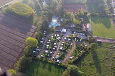 Aerial view of Camping at the outdoor pool Ingenheim in the district Ingenheim in Billigheim-Ingenheim in the state Rhineland-Palatinate, Germany