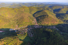 Village overview from the east in Ramberg in the state Rhineland-Palatinate, Germany