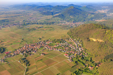 Aerial view of From the north in Frankweiler in the state Rhineland-Palatinate, Germany