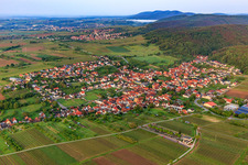 View of the winegrowing village from the northeast in Oberotterbach in the state Rhineland-Palatinate, Germany