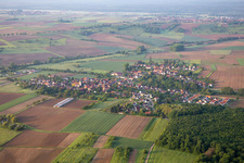 Bird's eye view of Kutzenhausen in the state Bas-Rhin, France