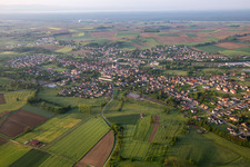 Soultz-sous-Forêts in the state Bas-Rhin, France from a drone