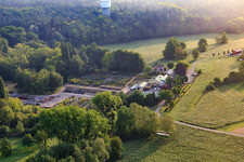Aerial view of Bienwald tree nursery / Greentec in Berg in the state Rhineland-Palatinate, Germany