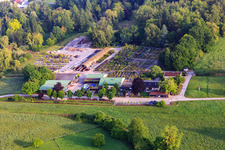 Oblique view of Bienwald tree nursery / Greentec in Berg in the state Rhineland-Palatinate, Germany