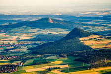 View of the Hegau from the northeast in the district Watterdingen in Tengen in the state Baden-Wuerttemberg, Germany