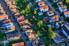 Aerial view of Construction site MFH Waldstr in Kandel in the state Rhineland-Palatinate, Germany
