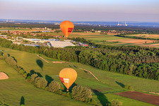 Pfalzgas twin balloons in Steinweiler in the state Rhineland-Palatinate, Germany out of the air