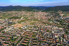 Aerial view of Branchweiler district in Neustadt an der Weinstraße in the state Rhineland-Palatinate, Germany