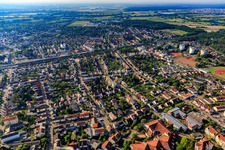 City view from the northwest in Limburgerhof in the state Rhineland-Palatinate, Germany
