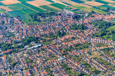City view from the north in Bellheim in the state Rhineland-Palatinate, Germany