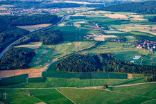 Aerial view of Golf course Steißlingen in the district Wiechs in Steißlingen in the state Baden-Wuerttemberg, Germany
