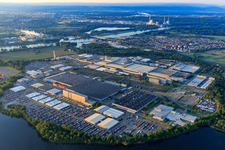 Wörth Automobile Plant with Daimler Truck Plant and Wörth Industrial Park GmbH in Wörth am Rhein in the state Rhineland-Palatinate, Germany