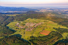Aerial view of From the north in the district Völkersbach in Malsch in the state Baden-Wuerttemberg, Germany