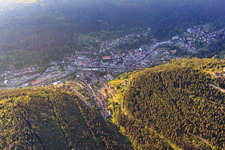 Spa town view from the west in Bad Wildbad in the state Baden-Wuerttemberg, Germany