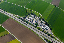Aerial view of A81 Neckarburg West service area in Dietingen in the state Baden-Wuerttemberg, Germany