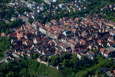 Aerial view of Old Town in Rottweil in the state Baden-Wuerttemberg, Germany