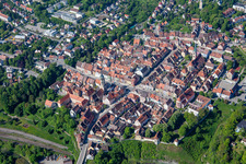 Aerial photograpy of Old Town in Rottweil in the state Baden-Wuerttemberg, Germany