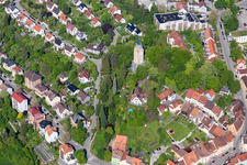 Aerial view of High tower in Rottweil in the state Baden-Wuerttemberg, Germany