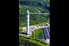 Site of the ThyssenKrupp testing tower for Speed elevators in Rottweil in Baden - Wuerttemberg. When finished the new landmark of the town of Rottweil will be the tallest structure in Baden-Wuerttemberg seen from above